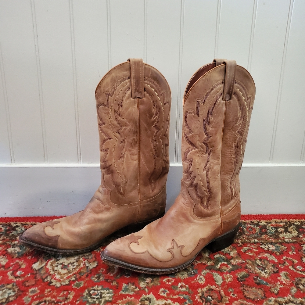Tan Leather Cowboy Boots